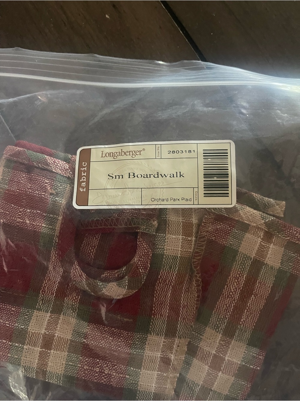 Longaberger Orchard Park Plaid Fabric - Red, Green, Tan